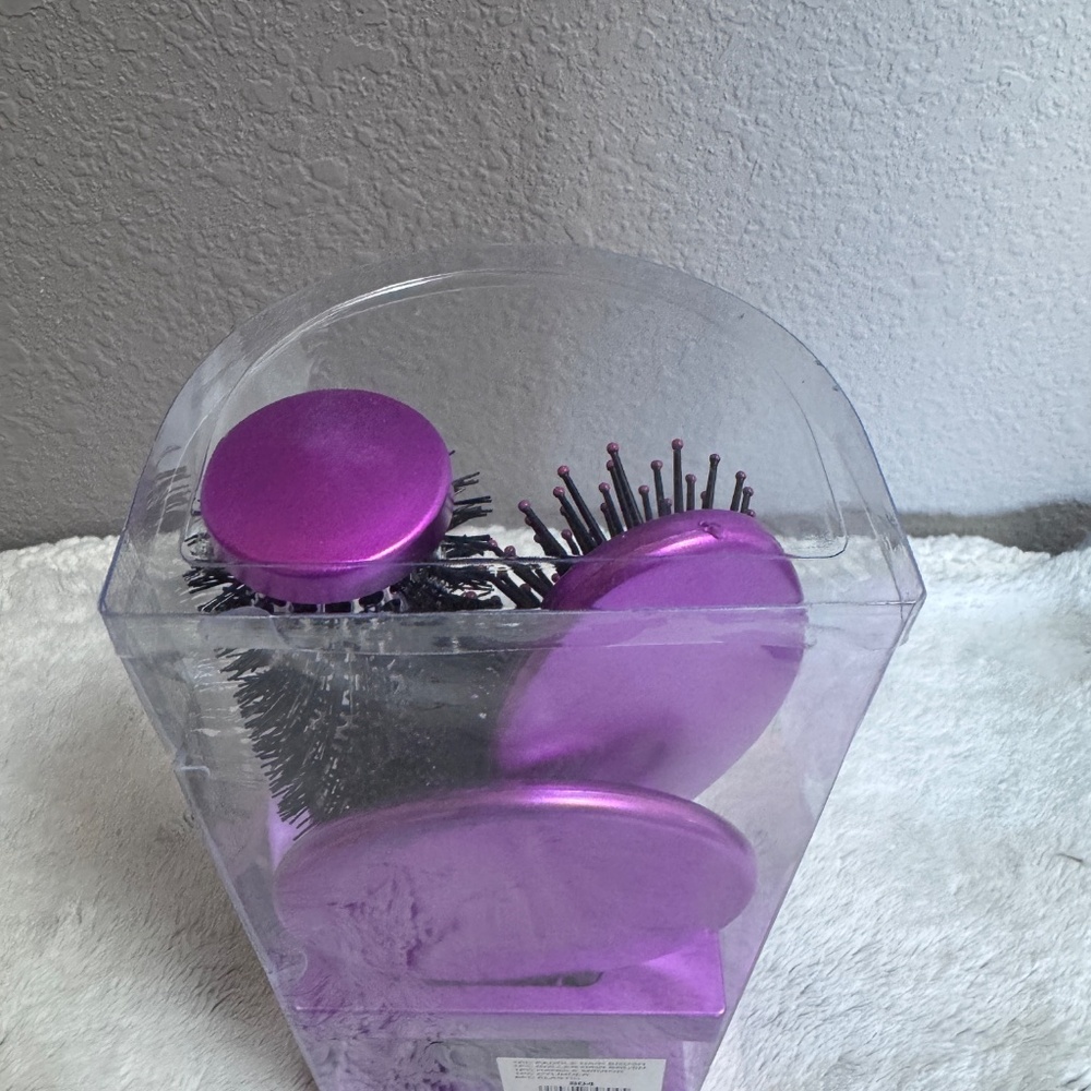 12pc Hair Care set~2 brushes, mirror,🪞,elastic hair bands, cylinder NWT - Picture 4 of 11
